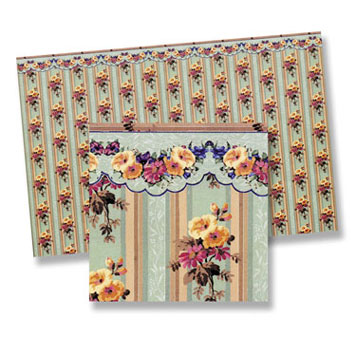 Dollhouse Miniature Gofrado Wallpaper, 6pc